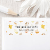 Autumn Leaf & Acorn Pattern Cream Address Etiket (Insitu)