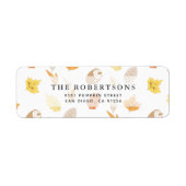 Autumn Leaf & Acorn Pattern Cream Address Etiket (Voorkant)