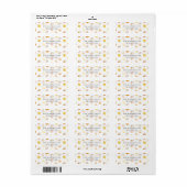 Autumn Leaf & Acorn Pattern Cream Address Etiket (Full Sheet)