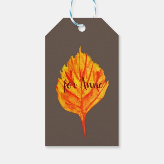 Autumn Leaf Cadeaulabel (Achterkant)