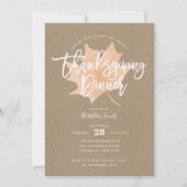 Autumn Leaf Chic Rustic Thanksgiving Dinner Kaart (Voorkant)