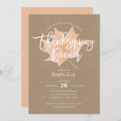 Autumn Leaf Chic Rustic Thanksgiving Dinner Kaart (Voorkant / Achterkant)