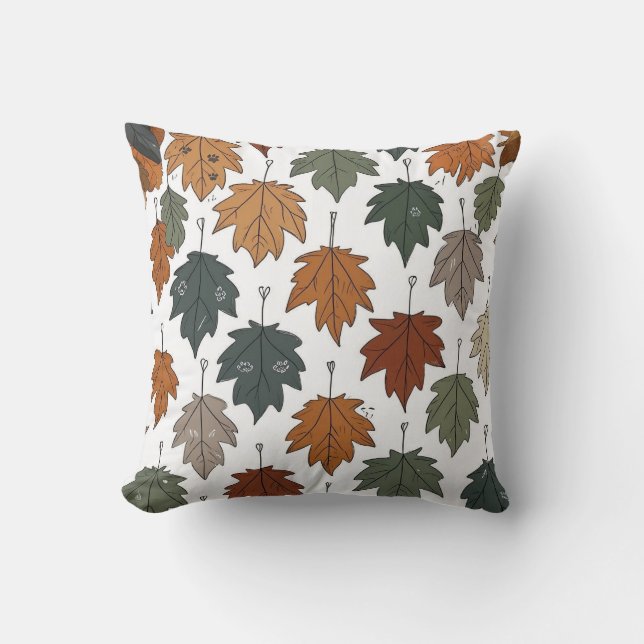 Autumn Leaf  Doodle Throw Pillow Kussen (Voorkant)