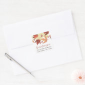 Autumn Leaf en Cranberry Square Sticker (Envelop)