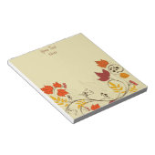 Autumn Leaf-lijnen met  tekst Notitieblok (Schuin)