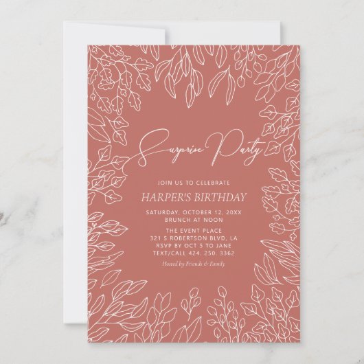 Autumn Leaf | Moderne Herfst Pattern Birthday Part Kaart (Voorkant)