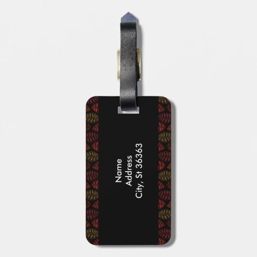 Autumn Leaf Pattern Bagagelabel (Achterkant verticaal)