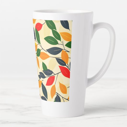 Autumn Leaf Pattern Latte Mok (Rechts)