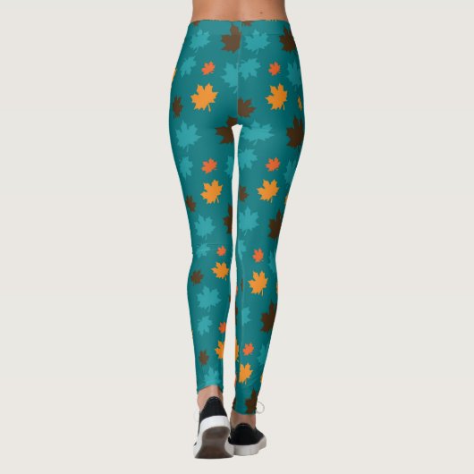 Autumn Leaf Pattern Leggings (Achterkant)