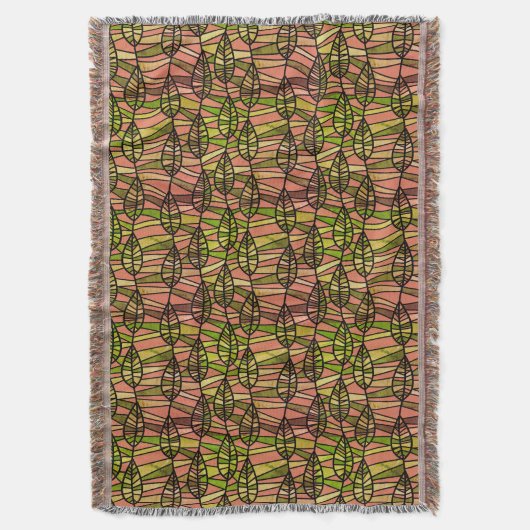 Autumn Leaf Pattern Modern Throw Blanket Deken (Voorkant Verticaal)