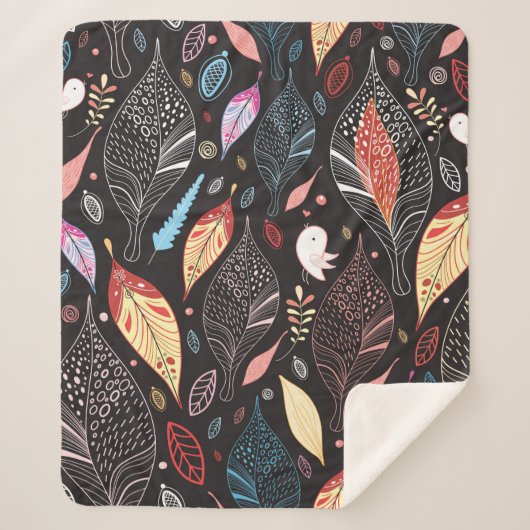 Autumn leaf texture sherpa deken (Voorkant)