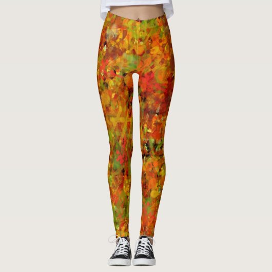 Autumn Leaves Abstract Leggings (Voorkant)