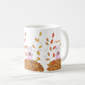 Autumn Leaves and Graceful Cat Personalized Mug (Devant droit)
