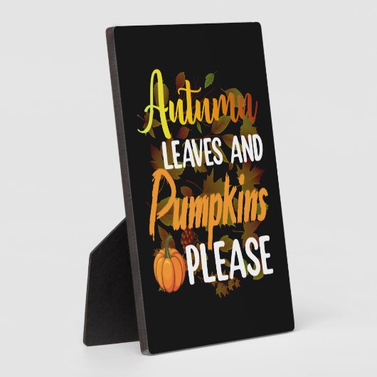 Autumn leaves and pumpkins please funny halloween fotoplaat (Zijkant)