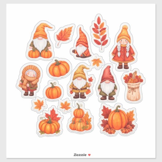 Autumn Leaves and Pumpkins Sticker Set (Feuille)