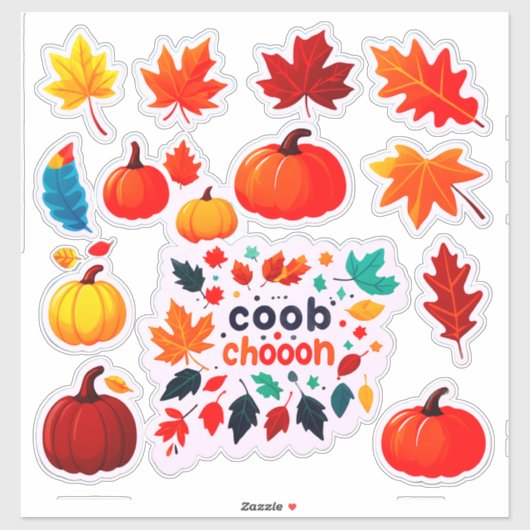 Autumn Leaves and Pumpkins Sticker Set (Feuille)