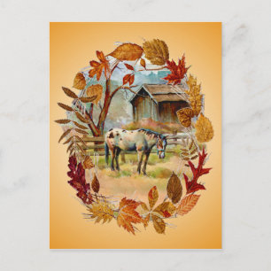 AUTUMN LEAVES & APPALOOSA DOOR SHARON SHARPE BRIEFKAART