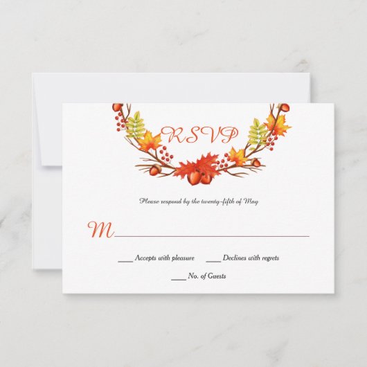 Autumn Leaves Berries Vines RSVP (Voorkant)