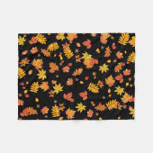 Autumn Leaves (Black) Fleece Throw Blanket (Voorkant (Horizontaal))