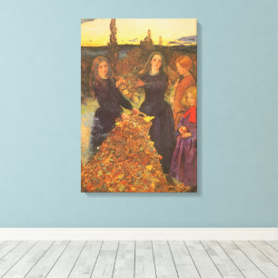 Autumn Leaves by Sir John Everett Millais Canvas Afdruk