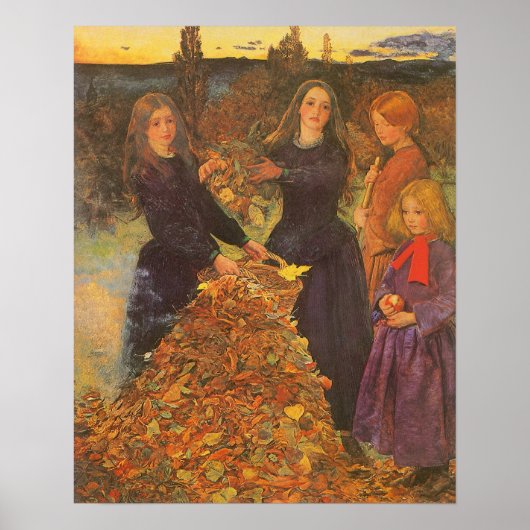 Autumn Leaves by Sir John Everett Millais Poster (Voorkant)