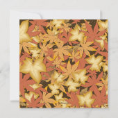 Autumn Leaves Chocolate Brown Square Invitations Kaart (Achterkant)