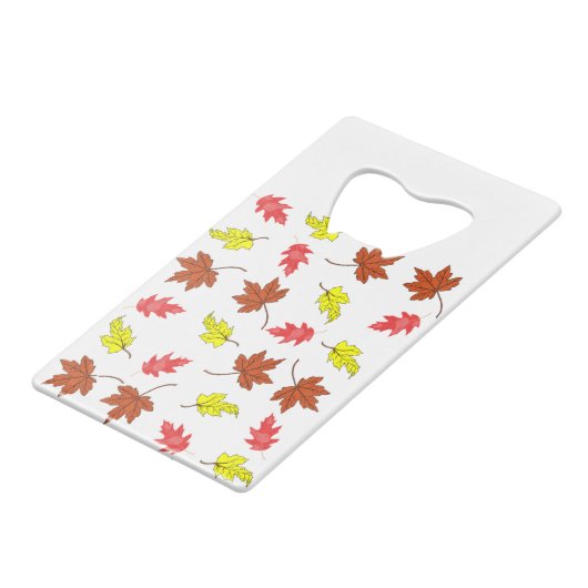 Autumn Leaves Colourfull Kredietkaart Flessenopener (Achterkant Gekanteld)