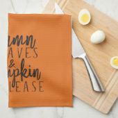 Autumn Leaves en Pumpkin Please Kitchen Towel Theedoek (Quarter Fold)