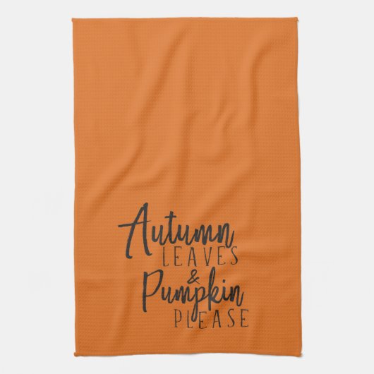 Autumn Leaves en Pumpkin Please Kitchen Towel Theedoek (Verticaal)