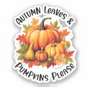 Autumn Leaves en Pumpkins Alsjeblieft Sticker