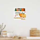 Autumn Leaves en Pumpkins Poster (Keuken)