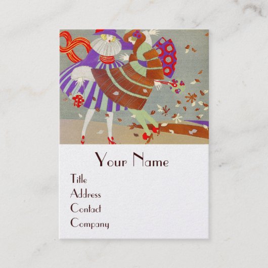 AUTUMN LEAVES EN WIND-/MODE-KOSTUMONTWERPER VISITEKAARTJE (Voorkant)