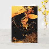 Autumn Leaves Fairy Wenskaarten Kaart (Gele Bloem)