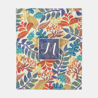 Autumn Leaves Fine Floral Achtergrond Fleece Deken