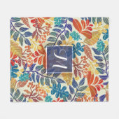 Autumn Leaves Fine Floral Achtergrond Fleece Deken (Voorkant (Horizontaal))
