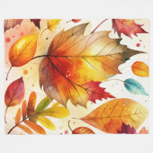 Autumn Leaves Fleece Deken (Voorkant (Horizontaal))