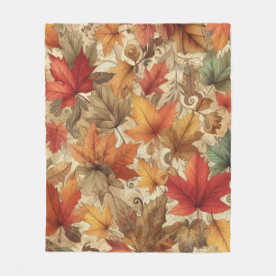 Autumn Leaves Fleece Deken