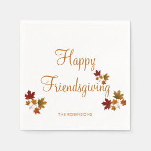 Autumn Leaves Friendsgiving Thanksgiving Diner Servet