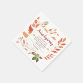 Autumn Leaves Friendsgiving Thanksgiving Diner Servet (Hoek)
