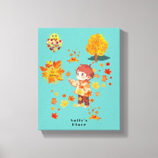 Autumn Leaves Fun Canvas Afdruk (Voorkant)