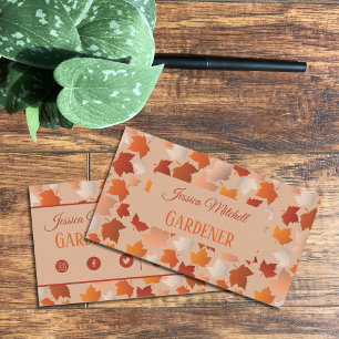 Autumn Leaves Gardener Landscaping Visitekaartjes