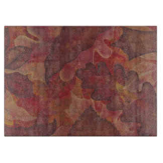 Autumn Leaves Glass Cutting Board Snijplank