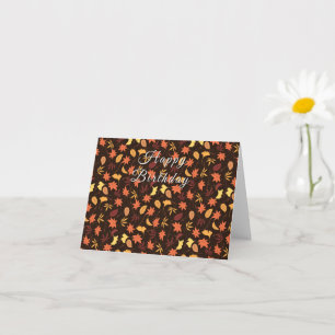 Autumn Leaves Happy Birthday Kaart