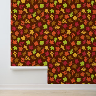 Autumn Leaves Herfst Color Cartoon Pattern Behang