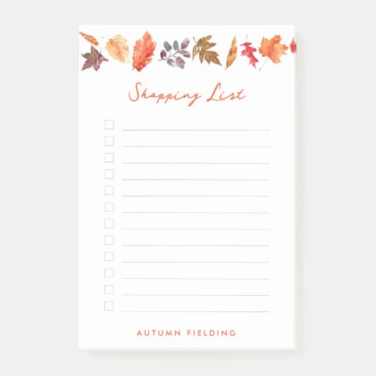 Autumn Leaves Herfst gepersonaliseerde boodschappe Post-it® Notes (Voorkant)
