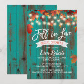 Autumn Leaves Herfst in Love Blauwgroen Barn Vrijg Kaart (Voorkant / Achterkant)