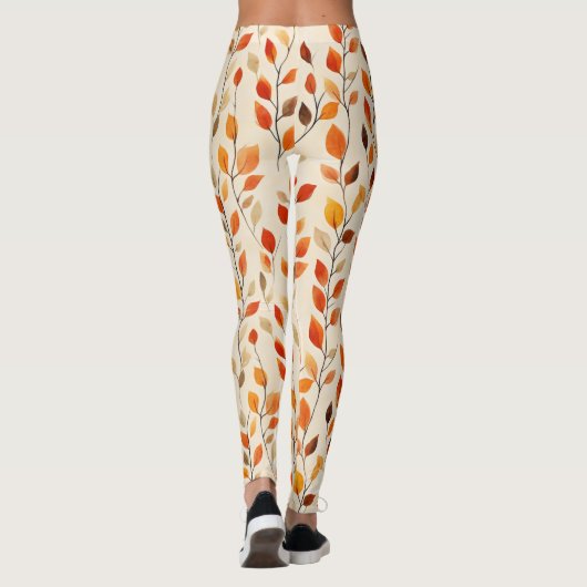 Autumn Leaves Herfst Pattern Leggings (Achterkant)