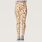 Autumn Leaves Herfst Pattern Leggings (Voorkant)