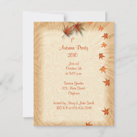 Autumn Leaves Invitation Kaart (Voorkant)