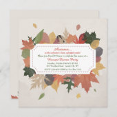 Autumn Leaves Invitation Kaart (Voorkant / Achterkant)